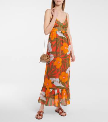 Robe longue Oleander à fleurs en ramie | Lee Mathews