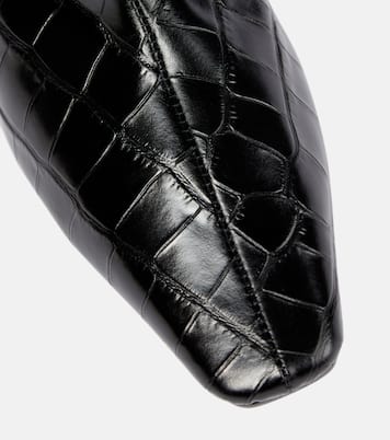 Croc-effect leather knee-high boots | Toteme