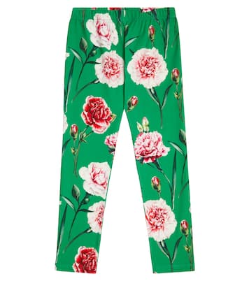 Leggings in misto cotone con stampa | Dolce&Gabbana Kids