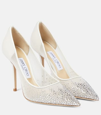 Pumps Love 100 aus Mesh mit Kristallen | Jimmy Choo