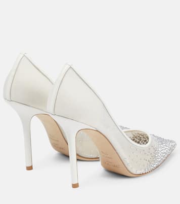 Pumps Love 100 aus Mesh mit Kristallen | Jimmy Choo