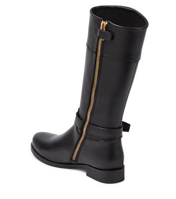 Logo leather boots | Balmain Kids