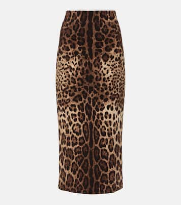 Leopard-print wool pencil skirt | Dolce&Gabbana