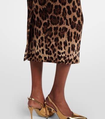 Leopard-print wool pencil skirt | Dolce&Gabbana