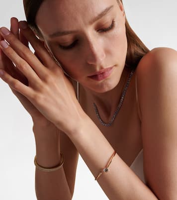 18kt rose gold bangle with aquamarine and diamonds  | Bucherer Fine Jewellery