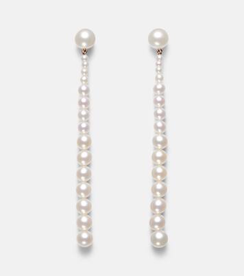 Piazza 18kt gold drop earrings with freshwater pearls | Sophie Bille Brahe