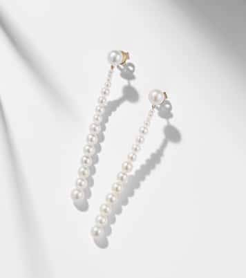 Piazza 18kt gold drop earrings with freshwater pearls | Sophie Bille Brahe