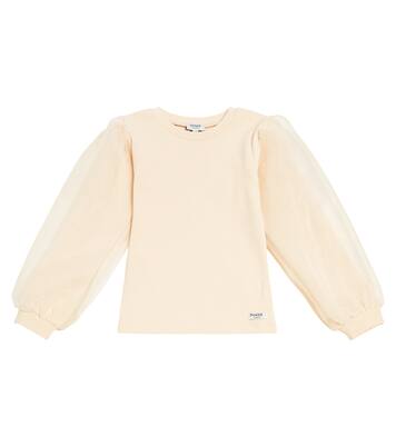 Sien puff-sleeve cotton-blend top | Donsje