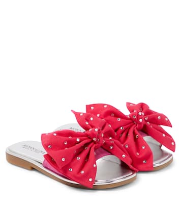 Bow-detail embellished slides | Monnalisa