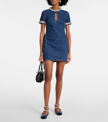 Embellished denim Mary Jane flats | Mach & Mach