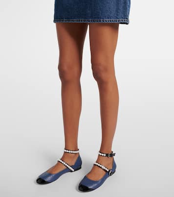 Embellished denim Mary Jane flats | Mach & Mach