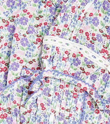 Bonny floral pleated crop top | Poupette St Barth Kids