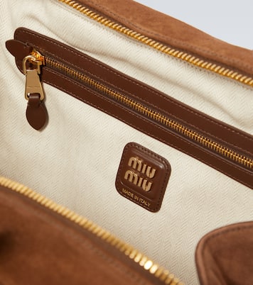 Logo suede tote bag | Miu Miu