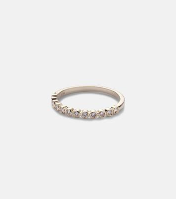 Slim Lattice 14kt gold ring with diamonds | Stone and Strand