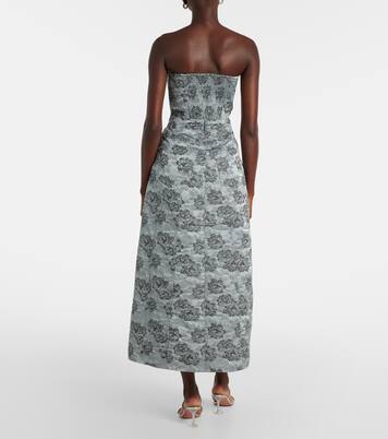 Robe midi en jacquard à fleurs | Ganni