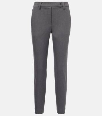 Cotton-blend slim pants | Brunello Cucinelli