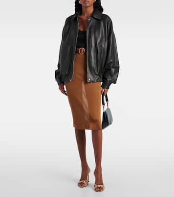 Bedruckte Pantoletten Alexa 95 aus Satin | Amina Muaddi