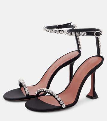 Sandalen Gigi 95 aus Satin mit Kristallen | Amina Muaddi