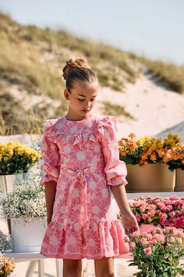 Embroidered cotton voile dress | Patachou