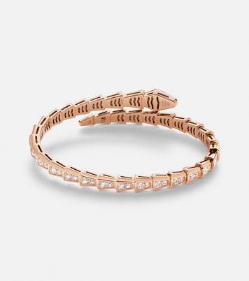 Serpenti Viper 18kt rose gold bracelet with diamonds | Bvlgari