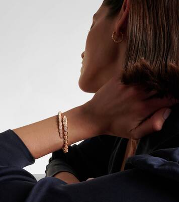 Serpenti Viper 18kt rose gold bracelet with diamonds | Bvlgari