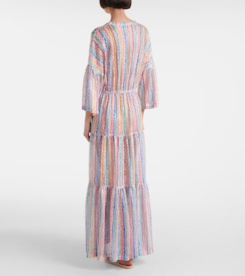 Zigzag sheer tiered beach dress | Missoni