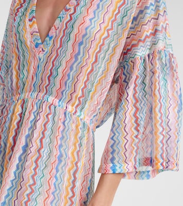 Zigzag sheer tiered beach dress | Missoni