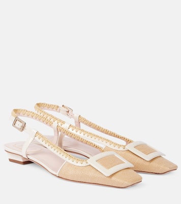 Belle Vivier canvas slingback flats | Roger Vivier
