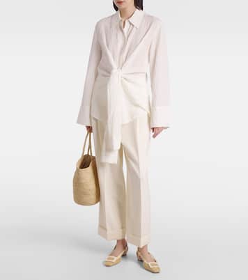 Belle Vivier canvas slingback flats | Roger Vivier