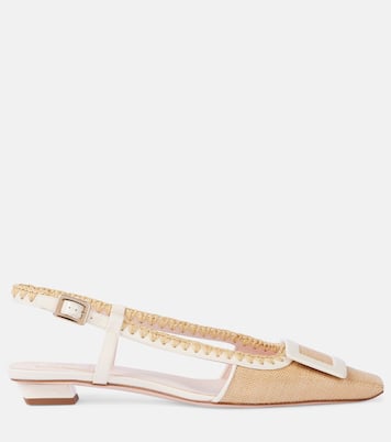 Belle Vivier canvas slingback flats | Roger Vivier
