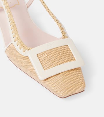 Belle Vivier canvas slingback flats | Roger Vivier