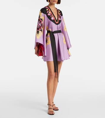 Minikleid Magnifico Placée aus Seiden-Twill | La DoubleJ