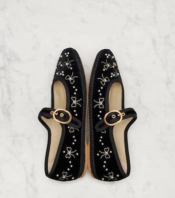 Endouce velvet Mary Jane flats | Valentino Garavani