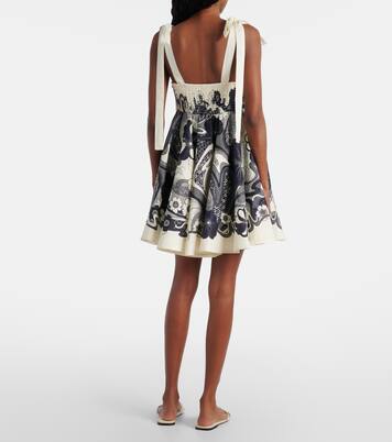 فستان قصير من الكتان بطبعات الورود Mickey | Alémais