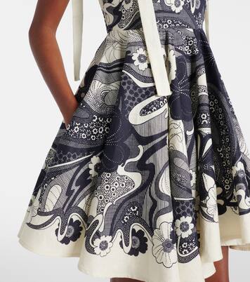 فستان قصير من الكتان بطبعات الورود Mickey | Alémais