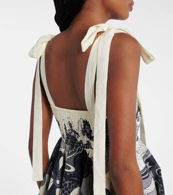 فستان قصير من الكتان بطبعات الورود Mickey | Alémais