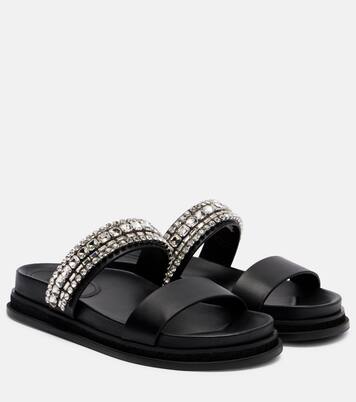 Jadi crystal-embellished leather slides | Jimmy Choo