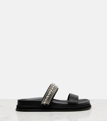 Jadi crystal-embellished leather slides | Jimmy Choo