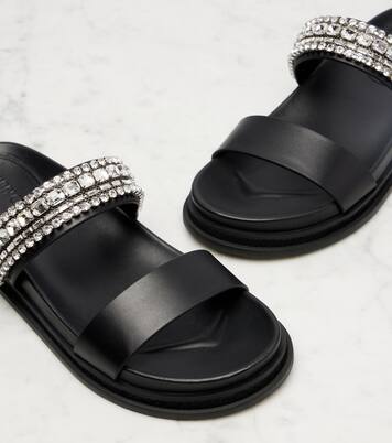 Jadi crystal-embellished leather slides | Jimmy Choo