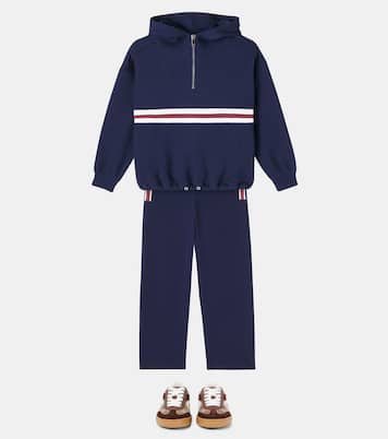 Web Stripe cotton half-zip hoodie | Gucci Kids