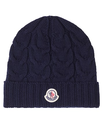 Logo cable-knit wool beanie | Moncler Enfant