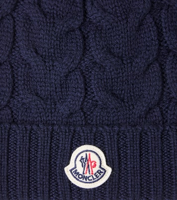 Logo cable-knit wool beanie | Moncler Enfant