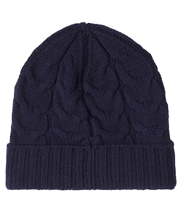 Logo cable-knit wool beanie | Moncler Enfant