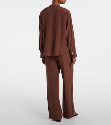 Pantalon ample Aurelia en crêpe de soie | Asceno