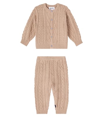 Baby Aran cardigan and pants set | Molo