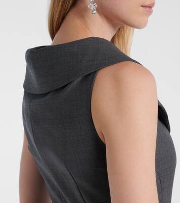 Robe midi en laine mélangée | Self-Portrait