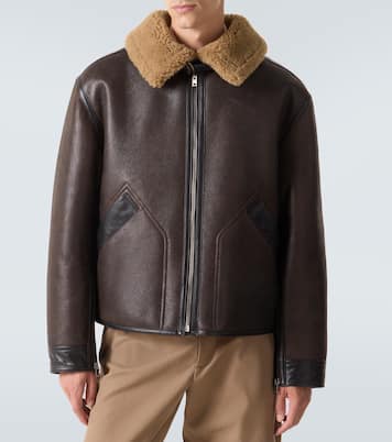 Shearling-lined leather jacket | Lemaire