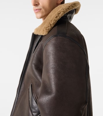 Shearling-lined leather jacket | Lemaire