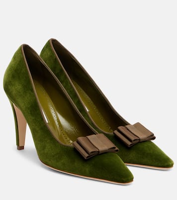 Readorhi bow-detail velvet pumps | Manolo Blahnik