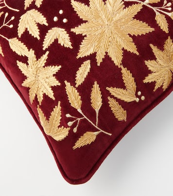 Embroidered cotton velvet cushion | Les-Ottomans
